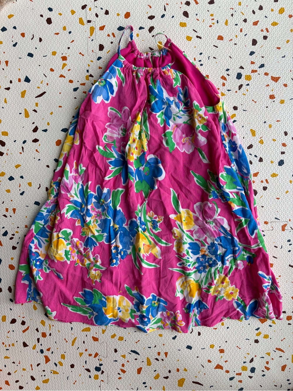 Polo by Ralph Lauren Hot Pink Floral Halter Dress